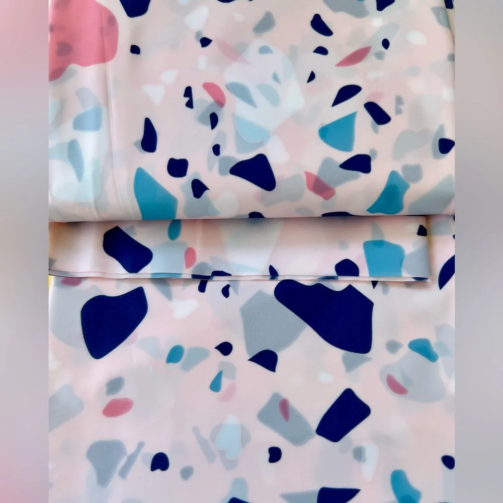 Pink & Blue Terazzo Mosaics Peva Shower Curtain